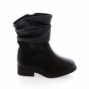 Zoe & Zac Girls Black Pull On Shinny Boots Size 10 Toddler.